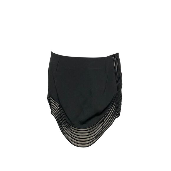 Stella Mccartney Rib Wave Pipe Skirt in Black Rayon - Picture 1 of 8
